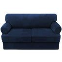 PrimeBeau Sofa Cover 3 Pieces T Cushion Loveseat Slipcovers Thick Velvet Couch Cover Furniture Protector Stretch T Cushion Sofa Covers for 2 Cushion Couch with 2 T Cushion Covers Washable