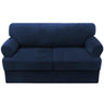 PrimeBeau Sofa Cover 3 Pieces T Cushion Loveseat Slipcovers Thick Velvet Couch Cover Furniture Protector Stretch T Cushion Sofa Covers for 2 Cushion Couch with 2 T Cushion Covers Washable