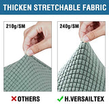 H.VERSAILTEX 3 Piece Stretch Sofa Covers for 2 Cushion Sofa Couch Covers for Living Room Sofa Slipcovers (Base Cover Plus 2 Seat Cushion Covers) Thicker Jacquard Fabric(Large Sofa, Sage)