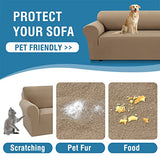 PrimeBeau 2023 Version Loveseat Cover 1-Piece Stretch Couch Covers for 2 Cushion Couch Sofa Cover Spandex Non Slip Soft Form Fit Furniture Protector with Elastic Bottom