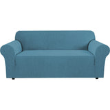 PrimeBeau 1 Piece Slipcovers for 3 Cushion Couch Soft Sofa Covers Washable Feature Thick Checked Jacquard Fabric with Elastic Bottom