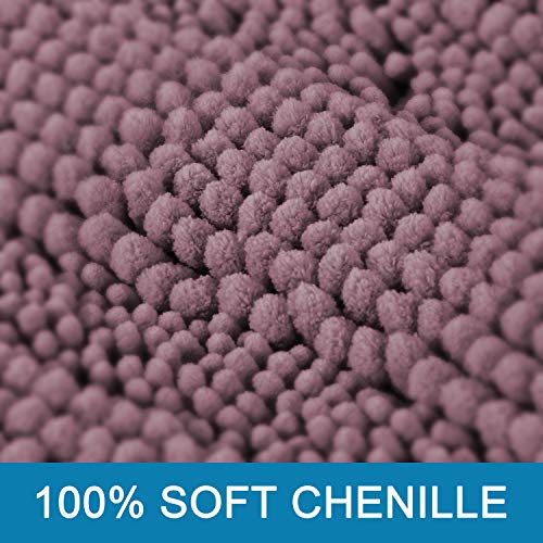 PrimeBeau Luxury Chenille Striped Bath Mats Set | Ultra Thick & Absorbent Non Slip Rugs 20“ x 32"