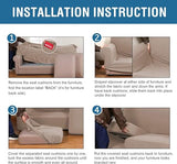 H.VERSAILTEX 4 Piece Stretch Sofa Covers for 3 Cushion Couch Covers Furniture Slipcovers (1 Base Cover Plus 3 Seat Cushion Covers) Thicker Jacquard Fabric Cover (XL Sofa, Khaki Sand)