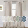 PrimeBeau Natural Linen Mix Tab Top Sheer Curtains (Set of 2) 52 Series