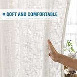 PrimeBeau Natural Linen Blended Grommet Curtains 2 Panel Sets
