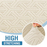 H.VERSAILTEX 2024 Newest Jacquard Couch Covers for 3 Cushion Couch 1 Piece Stretch Sofa Covers Furniture Protector Anti-Slip Soft Thickened Dogs Slipcovers Washable Diamond Pattern(Sofa, Ivory)