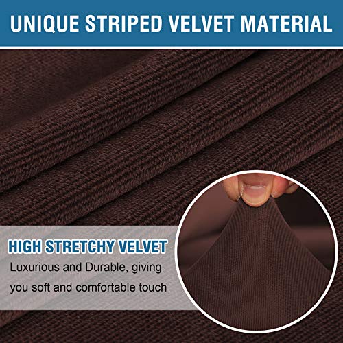 PrimeBeau Real Velvet Plush 4 Piece Stretch Sofa Covers Couch Covers for 3 Cushions Couch Sofa Covers