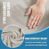 PrimeBeau 2 Piece Armchair Slipcovers Thick Velvet Couch Cover Furniture Protector Stretch Sofa Covers for 1 Cushion Couch with 1 Individual T Cushion Covers Washable