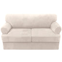 PrimeBeau Sofa Cover 3 Pieces T Cushion Loveseat Slipcovers Thick Velvet Couch Cover Furniture Protector Stretch T Cushion Sofa Covers for 2 Cushion Couch with 2 T Cushion Covers Washable