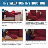 PrimeBeau 4 Pieces Premium Jacquard Sofa Slipcover Set, Sofa and Oversize Sofa