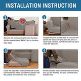 PrimeBeau Thicker Jacquard Fabric 3 Pieces Loveseat & Oversize Loveseat Covers for 2 Cushion Sofa Couch Slipcovers (Base Cover Plus 2 Seat Cushion Covers)