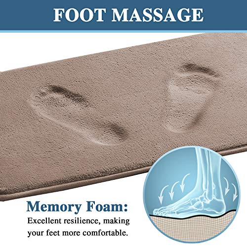 PrimeBeau Luxurious Memory Foam Bath Mat, Flannel Velvety Bath Mat Luxury Extra Soft and Absorbent Non Slip Rugs(Set of 2)