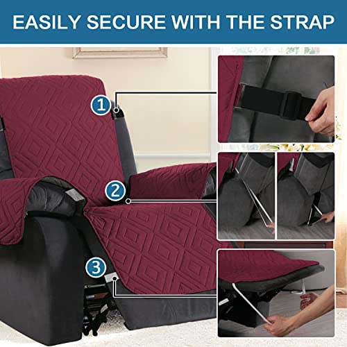 PrimeBeau New Diamond Quilted Recliner Covers Water Resistant  Protector