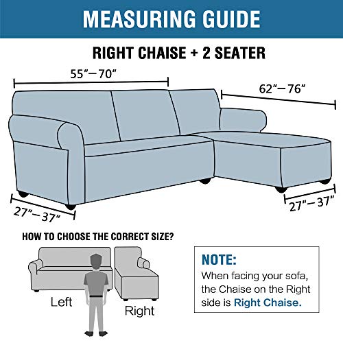 PrimeBeau 2 Pieces L-Shaped Rich Velvet Stretch Sofa Covers Anti-Slip Sectional Slipcovers with Straps Bottom Luxury Thick Velvet Corner Sofa Cover