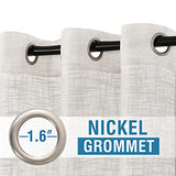PrimeBeau Natural Linen Blended Grommet Curtains 2 Panel Sets