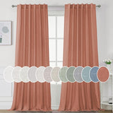 PrimeBeau Natural Linen Curtains 2 Panels Back Tab Loop Pocket Boho Sheer Curtain