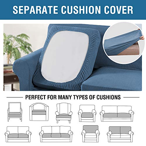 PrimeBeau 4 Pieces Premium Jacquard Sofa Slipcover Set, Sofa and Oversize Sofa