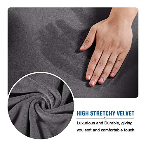 PrimeBeau Real Velvet Plush 3 Piece Stretch Sofa Covers Couch Covers for 2 Cushion Couch Loveseat Covers