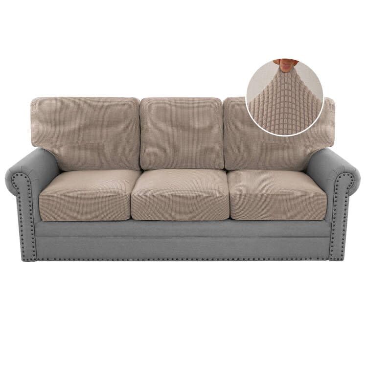 PrimeBeau 2024 New Trend Multi-Pieces Sofa Covers Stretch Couch Covers Form Fitted Seats and Back Cushions Covers (3 Seat Covers Plus 3 Back Cusion Covers, Bonus 2 Armrest Covers)