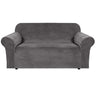 PrimeBeau Stretch Velvet Loveseat Covers for 2 Cushion Couch Covers for Living Room Sofa Covers Slipcovers with Non Slip Straps Bottom, Ultra Thick Comfy Velour