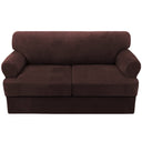 PrimeBeau Sofa Cover 3 Pieces T Cushion Loveseat Slipcovers Thick Velvet Couch Cover Furniture Protector Stretch T Cushion Sofa Covers for 2 Cushion Couch with 2 T Cushion Covers Washable