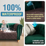 PrimeBeau 100% Waterproof Loveseat Couch Covers Traditional Chesterfield Sofa Covers with Extra Long Armrest Cover Waterproof and Washable Thick Couch Cover for Dogs (1 Piece)