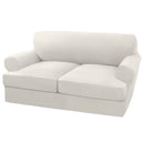 PrimeBeau 3 Pieces T Cushion Loveseat Slipcovers Couch Cover for 2 Cushion Couch Non Slip Super Stretch Soft Washable Furniture Protector with 2 Individual T Cushion Covers