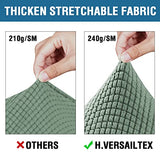 H.VERSAILTEX 3 Piece Stretch Sofa Covers for 2 Cushion Loveseat Couch Covers for Living Room Sofa Slipcovers (Base Cover Plus 2 Seat Cushion Covers) Thicker Jacquard Fabric(Medium, Loden Frost)