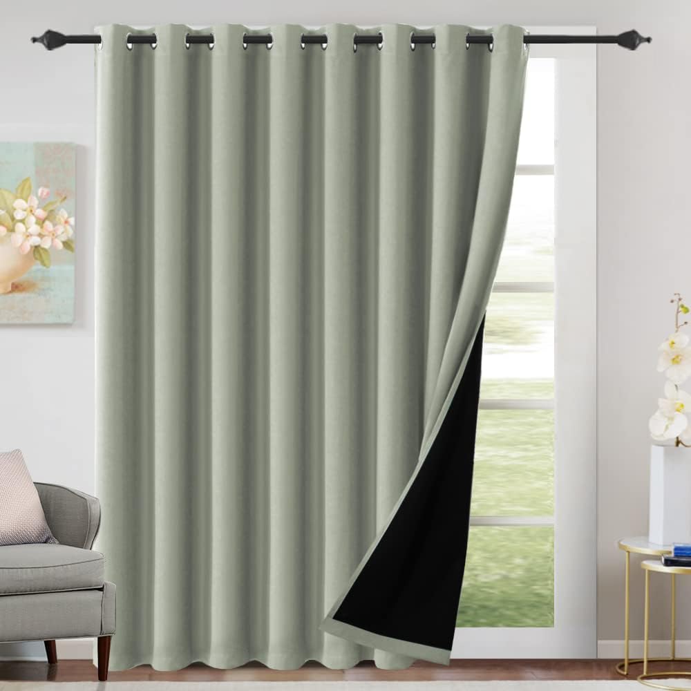 H.Versailtex Blackout Curtains for Bedroom with Black Liner 1 Panel