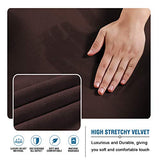 PrimeBeau 2 Pieces L-Shaped Rich Velvet Stretch Sofa Covers Anti-Slip Sectional Slipcovers with Straps Bottom Luxury Thick Velvet Corner Sofa Cover
