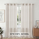 H.Versailtex 2 Panels Natural Linen Blended Semi-Sheer Curtains Privacy Assured with Nickel Grommet