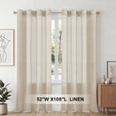 H.Versailtex 2 Panels Natural Linen Blended Semi-Sheer Curtains Privacy Assured with Nickel Grommet