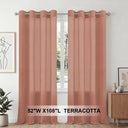 H.Versailtex 2 Panels Natural Linen Blended Semi-Sheer Curtains Privacy Assured with Nickel Grommet