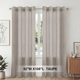 H.Versailtex 2 Panels Natural Linen Blended Semi-Sheer Curtains Privacy Assured with Nickel Grommet