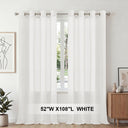 H.Versailtex 2 Panels Natural Linen Blended Semi-Sheer Curtains Privacy Assured with Nickel Grommet