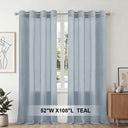 H.Versailtex 2 Panels Natural Linen Blended Semi-Sheer Curtains Privacy Assured with Nickel Grommet