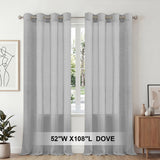 H.Versailtex 2 Panels Natural Linen Blended Semi-Sheer Curtains Privacy Assured with Nickel Grommet
