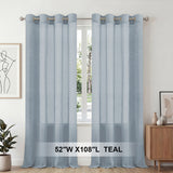 H.Versailtex 2 Panels Natural Linen Blended Semi-Sheer Curtains Privacy Assured with Nickel Grommet