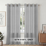 H.Versailtex 2 Panels Natural Linen Blended Semi-Sheer Curtains Privacy Assured with Nickel Grommet