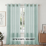 H.Versailtex 2 Panels Natural Linen Blended Semi-Sheer Curtains Privacy Assured with Nickel Grommet