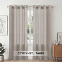 H.Versailtex 2 Panels Natural Linen Blended Semi-Sheer Curtains Privacy Assured with Nickel Grommet
