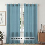 H.Versailtex 2 Panels Natural Linen Blended Semi-Sheer Curtains Privacy Assured with Nickel Grommet