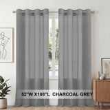 H.Versailtex 2 Panels Natural Linen Blended Semi-Sheer Curtains Privacy Assured with Nickel Grommet