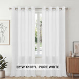H.Versailtex 2 Panels Natural Linen Blended Semi-Sheer Curtains Privacy Assured with Nickel Grommet