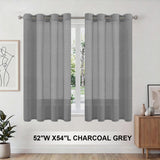 H.Versailtex 2 Panels Natural Linen Blended Semi-Sheer Curtains Privacy Assured with Nickel Grommet