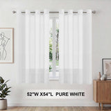 H.Versailtex 2 Panels Natural Linen Blended Semi-Sheer Curtains Privacy Assured with Nickel Grommet