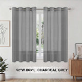 H.Versailtex 2 Panels Natural Linen Blended Semi-Sheer Curtains Privacy Assured with Nickel Grommet