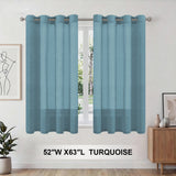 H.Versailtex 2 Panels Natural Linen Blended Semi-Sheer Curtains Privacy Assured with Nickel Grommet
