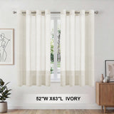 H.Versailtex 2 Panels Natural Linen Blended Semi-Sheer Curtains Privacy Assured with Nickel Grommet