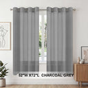 H.Versailtex 2 Panels Natural Linen Blended Semi-Sheer Curtains Privacy Assured with Nickel Grommet